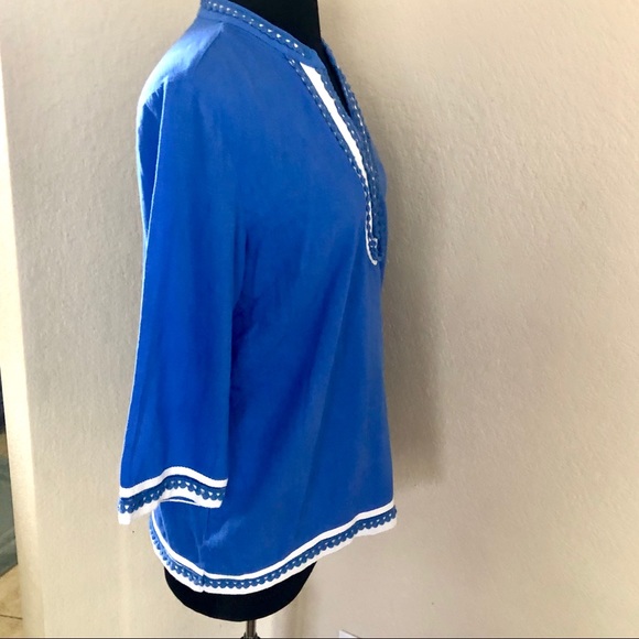 SAN TROPEZ WEST BLUE/WHITE BLOUSE - Picture 2 of 7